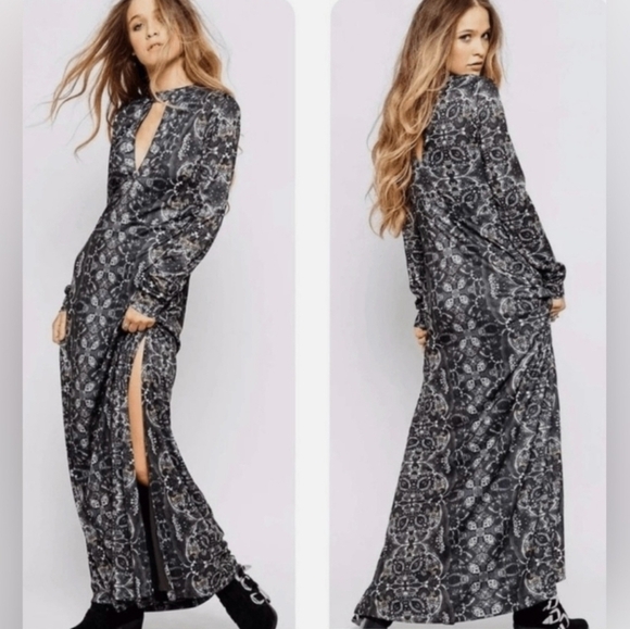 Free People Dresses & Skirts - Free People Cabaret Printed Cutout Bohemian Maxi Dress. Size S